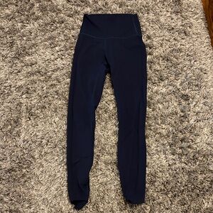 Navy blue Wunder-Under Lululemon Leggings - full length